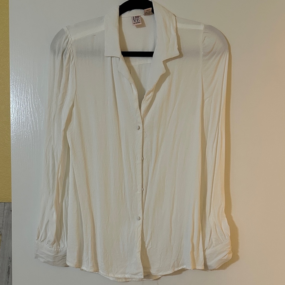 Love By Design White Button-Down Shirt